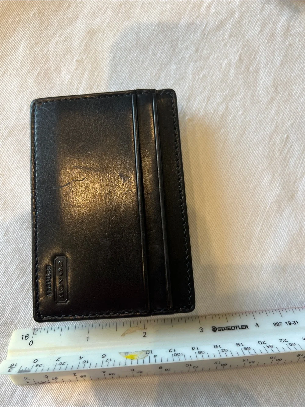 Coach Black Smooth Leather Card/Money Holder